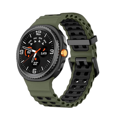 Rugged Breathable Sport Band Soft Silicone Waterproof For Samsung Galaxy Watch 8 40mm/44mm/Classic 46mm - Green