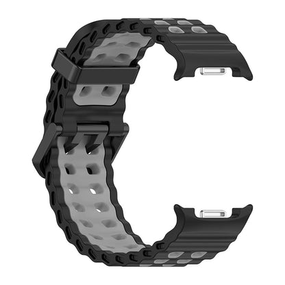 Rugged Breathable Sport Band Soft Silicone Waterproof For Samsung Galaxy Watch Ultra 47mm - Black