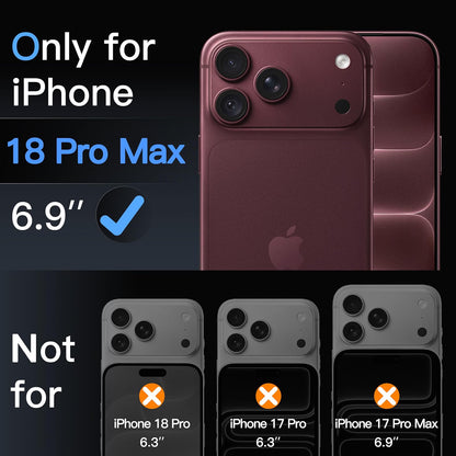 iPhone 18 Pro Max / 17 Pro Max (6.9") Camera Lens Protector, 9H Tempered Glass, HD Clear, Anti-Scratch, Case Friendly