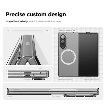 Magnetic Clear Case for Samsung Galaxy Z Fold 7 MagSafe Compatible Magnetic Shockproof Bumper Clear Cover