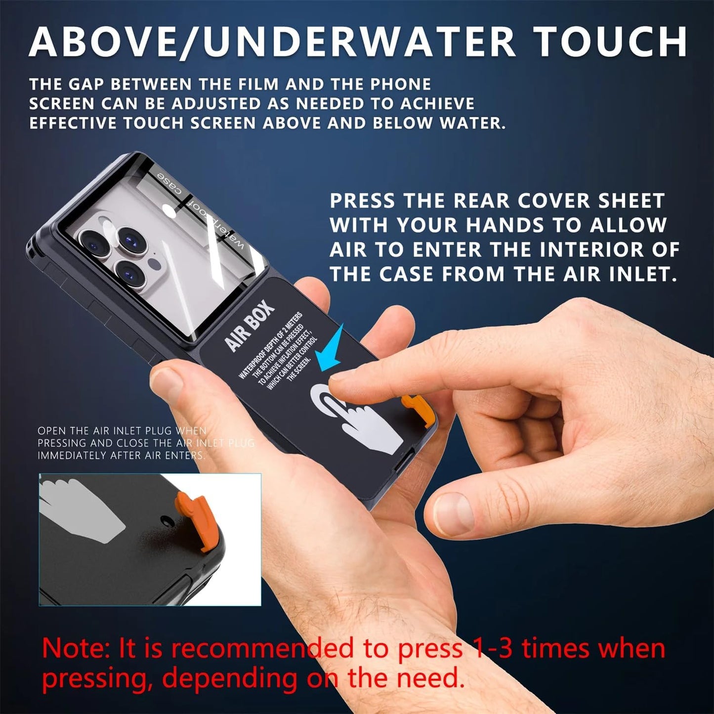 Redpepper Case Underwater IP68 Waterproof Phone Case Cover Fits 6.9 inch Phones