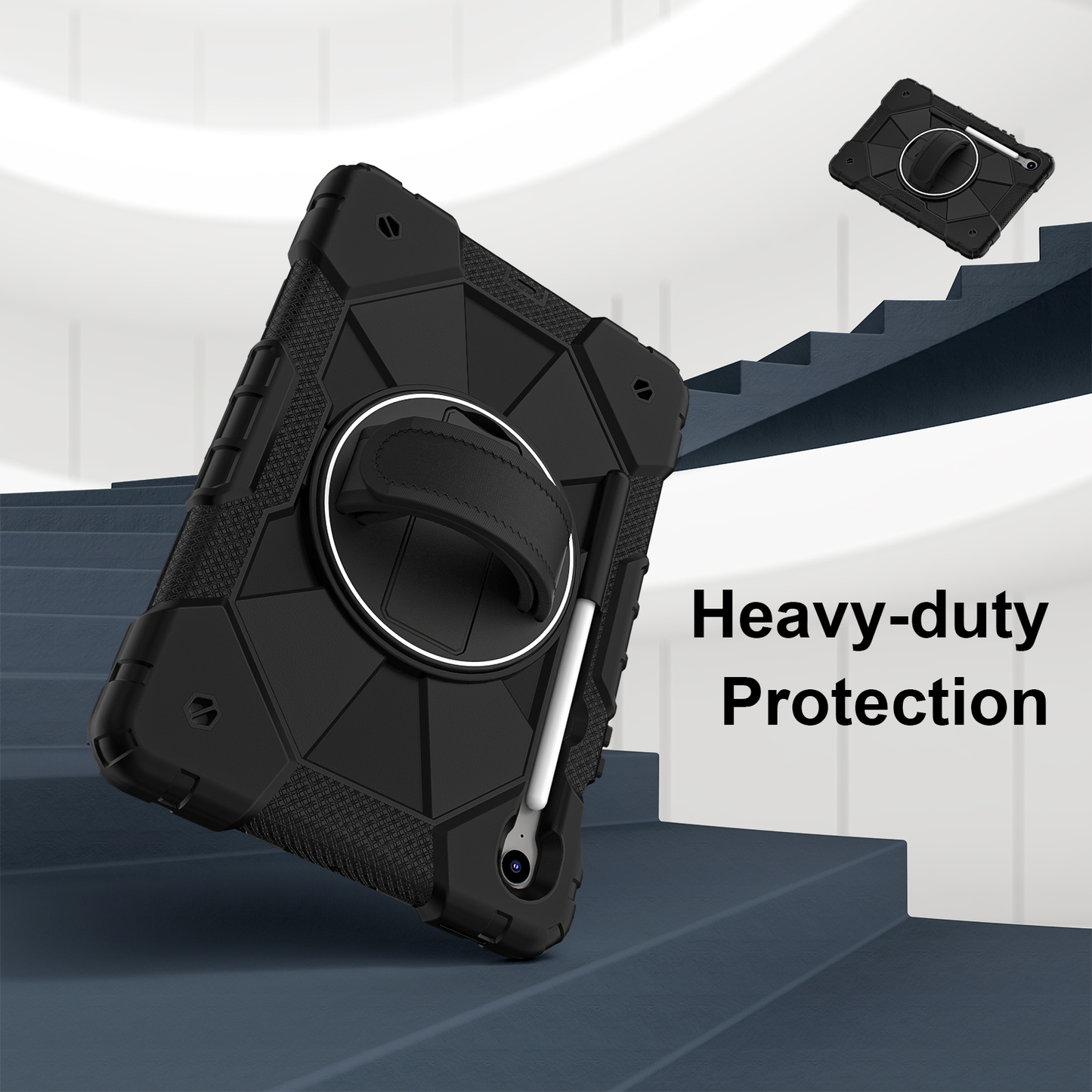 Rugged Stand Hard Case Shockproof Cover Strap For Samsung Tab S9 / S9 FE / S10 FE