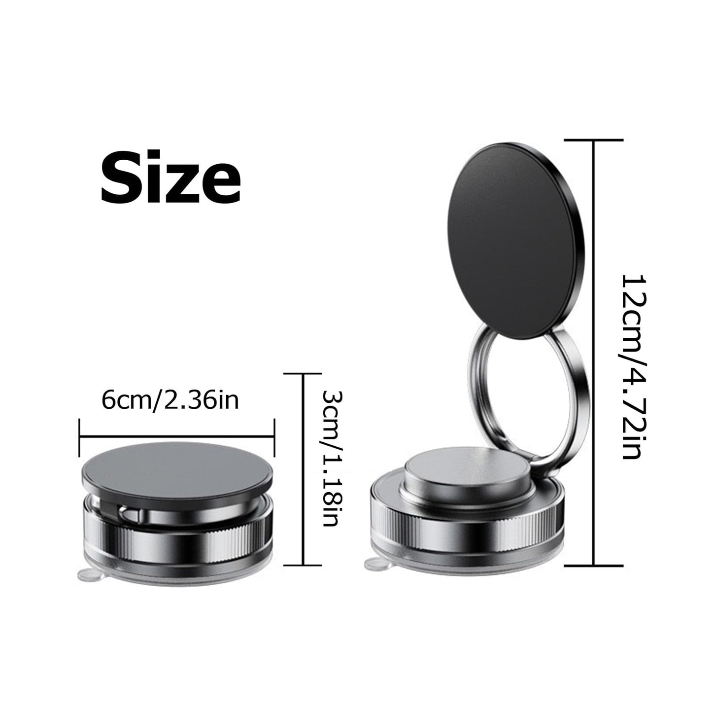 Vacuum Magnetic Suction-Cup Car Phone Holder Mount Foldable Stand