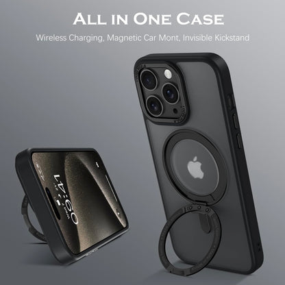 For iPhone 16 15 14 Pro Max Plus Magnetic MagSafe Phone Shockproof Case Ring Stand Cover