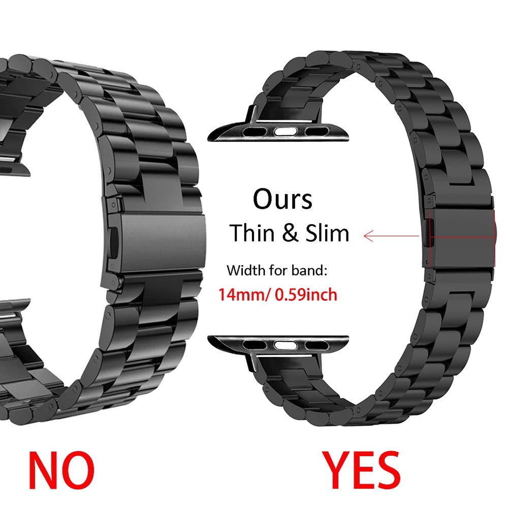 Stainless Steel Metal Slim Watch Band Strap For Apple iWatch Ultra 10 9 8 7 6 5 4 3 2 1 SE 49 46 45 44 42 41 40 38 mm
