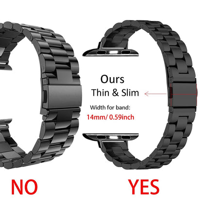 Stainless Steel Metal Slim Watch Band Strap For Apple iWatch Ultra 10 9 8 7 6 5 4 3 2 1 SE 49 46 45 44 42 41 40 38 mm
