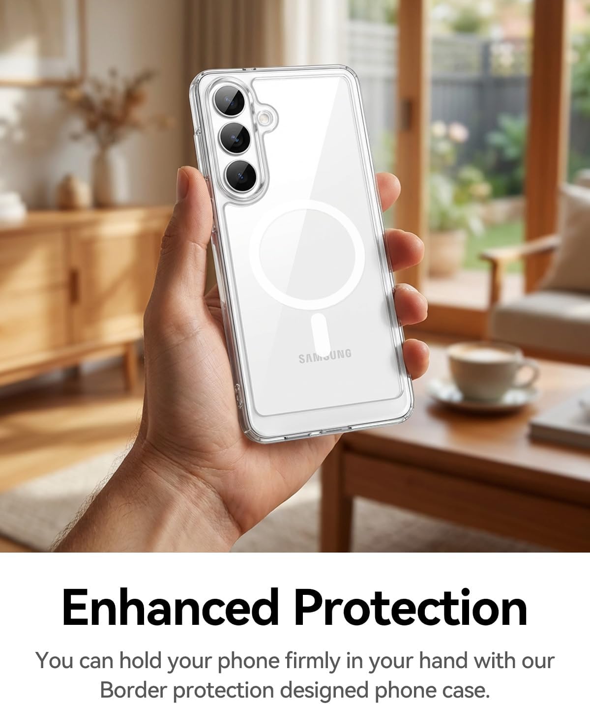 For Samsung Galaxy S26 (6.3") Clear Magnetic Case, Hard Back Protective Cover, With MagSafe