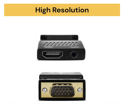 VGA Male to HDMI Female Converter Adapter 1080P with Audio Output and USB Power Cable