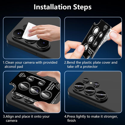 For Samsung Galaxy S26 Ultra Metal Camera Lens Glass Individual Eagle Protector Cover (Black)