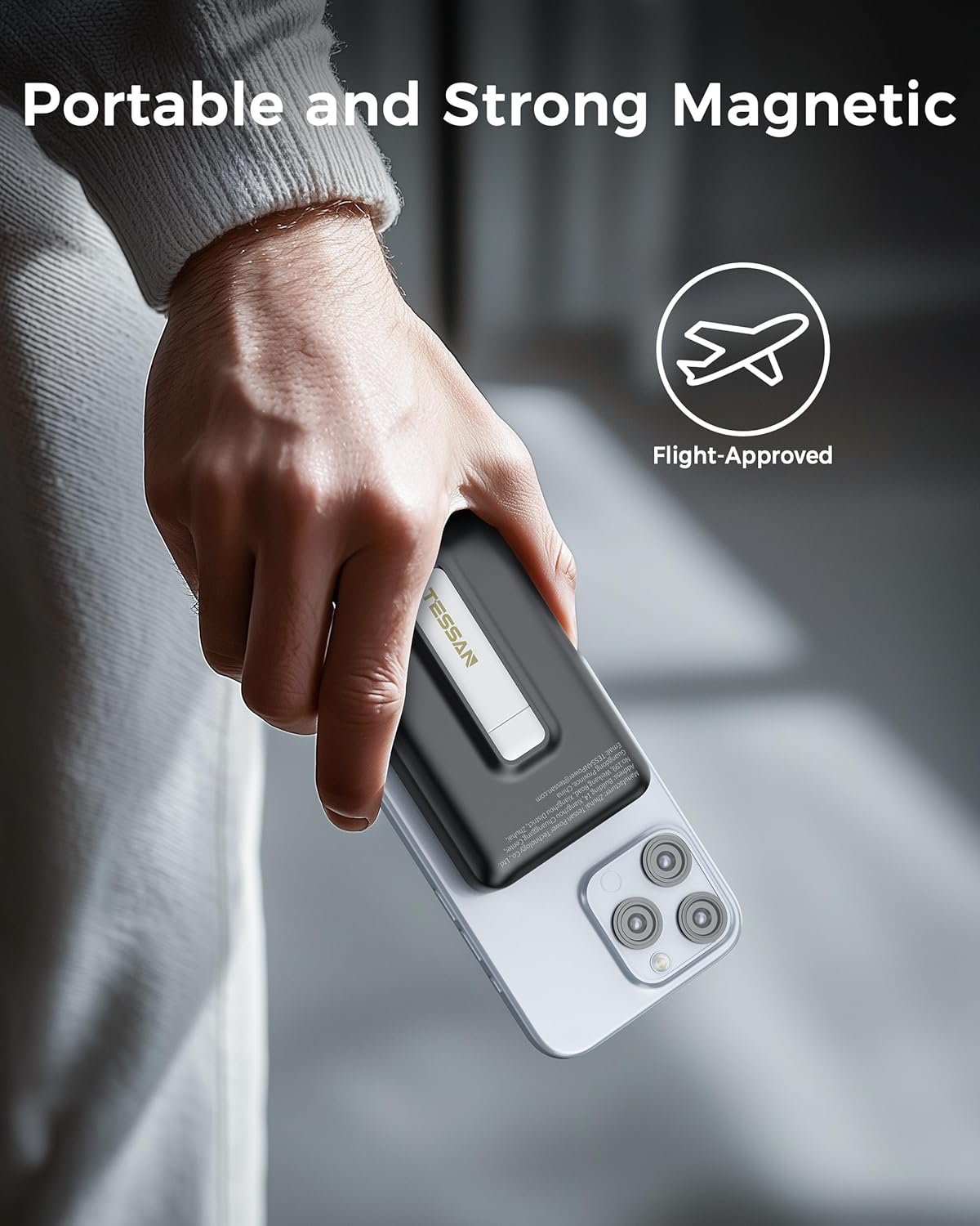 TESSAN Qi2 Certified | 10,000mAh PD 15W Fast Charging | Magnetic Wireless Power Bank Kickstand