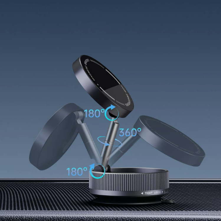 Vacuum Magnetic Suction-Cup Car Phone Holder Mount Foldable Stand