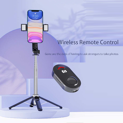 Flexible Phone Quadripod Holder Stand Selfie Stick Bluetooth Remote For iPhone
