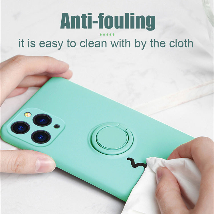 Ring Stand Case Shockproof Magnet Silicone Cover For iPhone