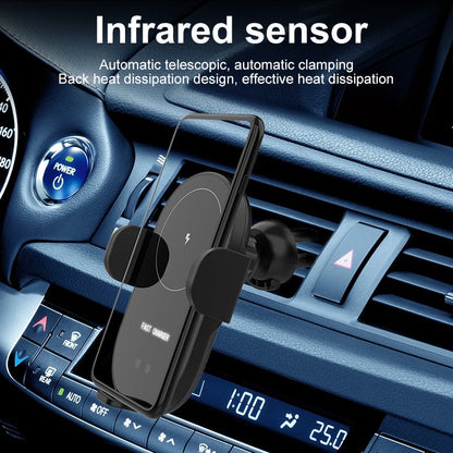 15W Automatic Clamping Wireless Charging Car Charger Mount Air Vent Phone Holder