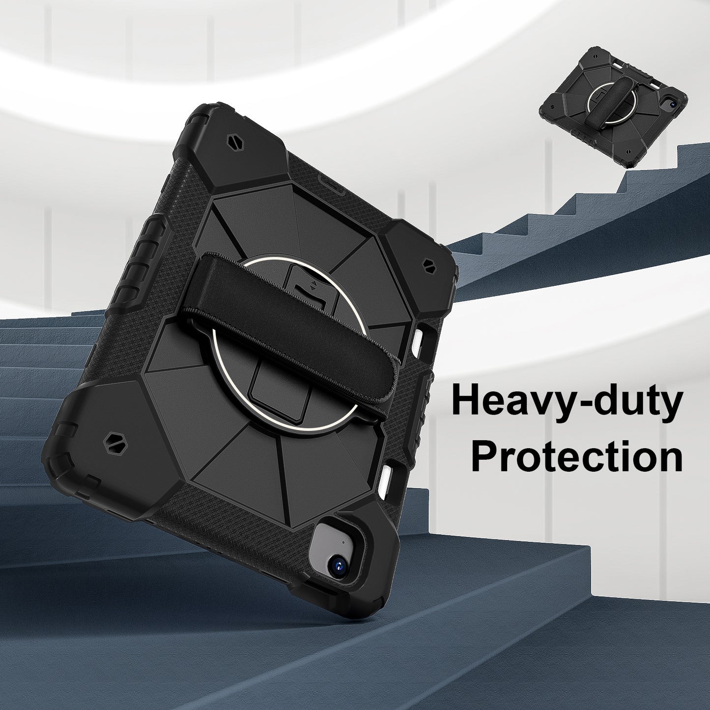 Rugged Stand Hard Case Shockproof Cover Strap For iPad Air 11" 2024 & 2025