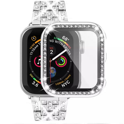 Bling PC Full Cover Watch Case Tempered Screen Protector For Apple iWatch 10 / 9 / 8 / 7 / SE / 6 / 5 / 4 / 3 / 2 / 1 / 38 / 40 / 41 / 42 / 44 / 45 / 46mm