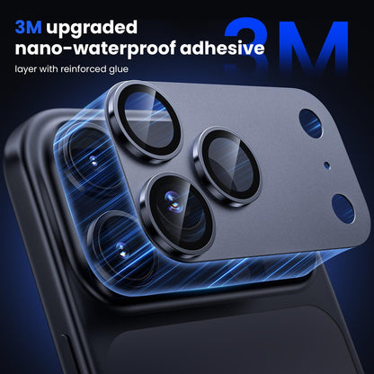 iPhone 17 Pro Max Camera Lens Protector, Military Grade Aluminum Alloy & Tempered Glass, Blue Titanium