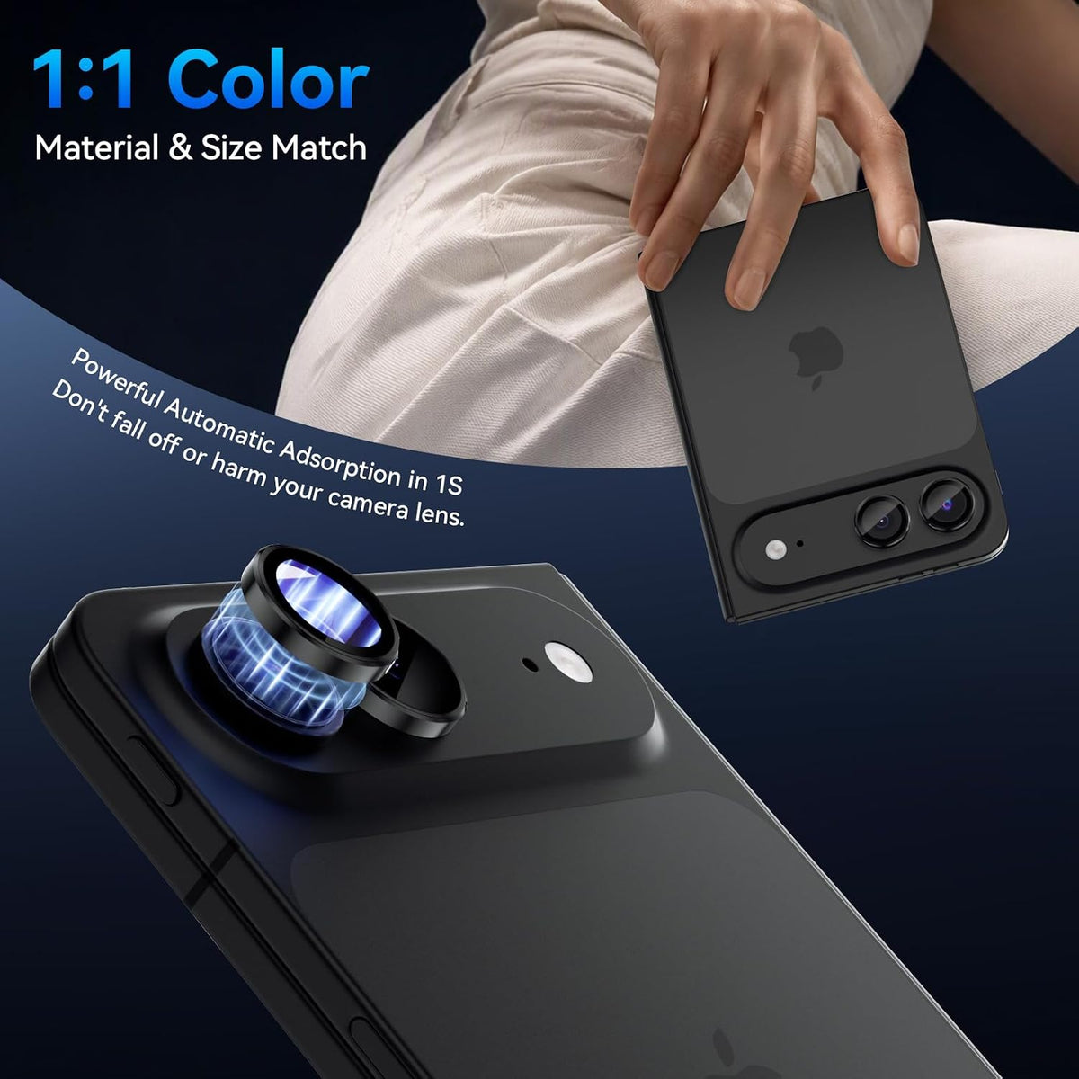 For iPhone 18 Duo - Metal Camera Lens Glass Individual Eagle Protector Cover