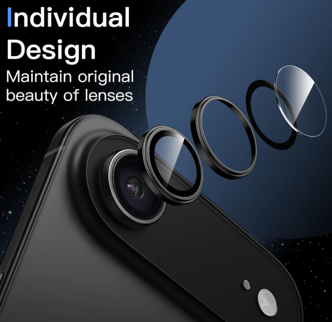 Metal Camera Lens Glass Individual Eagle Protector Cover - For Apple iPhone 17 Air