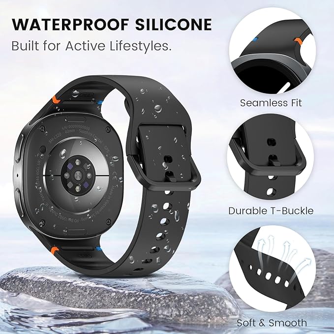 Samsung Galaxy Watch 8 40mm/44mm/Classic 46mm Soft Silicone Loop Watch Band Strap