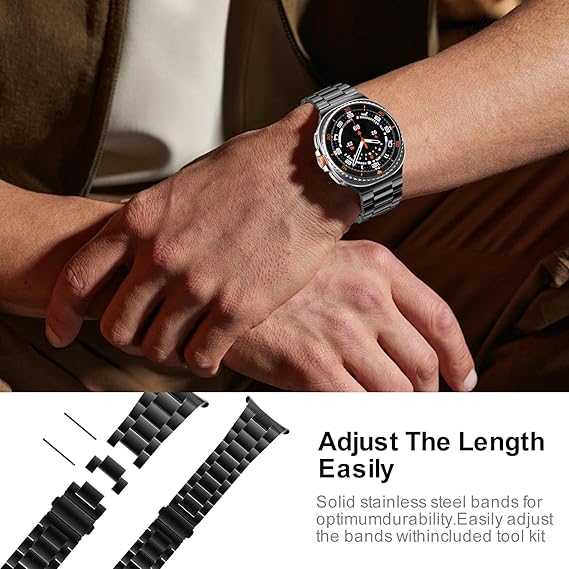 Samsung Galaxy Watch 8 40mm/44mm/Classic 46mm Stainless Steel Strap Metal Band