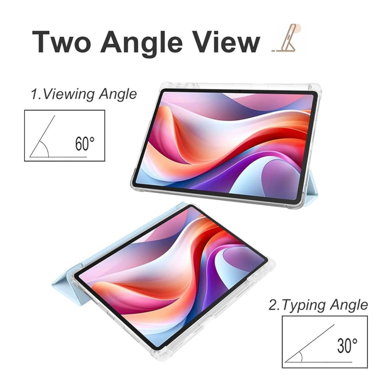 Smart Case for Lenovo Tab TB311 10.1" (2025), Slim Tri-Fold Stand Flip Cover with Pen Holder, Auto Wake/Sleep, Blue