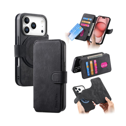 For iPhone 17 Pro Max (6.9") Detachable Wallet Case Flip Leather Magsafe Magnetic Cover
