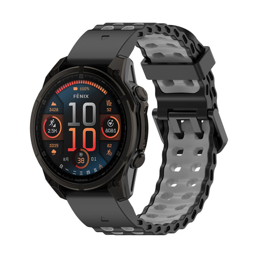 [22mm] Garmin Fenix Quickfit Ocean Silicone Sport Watch Strap (Black)
