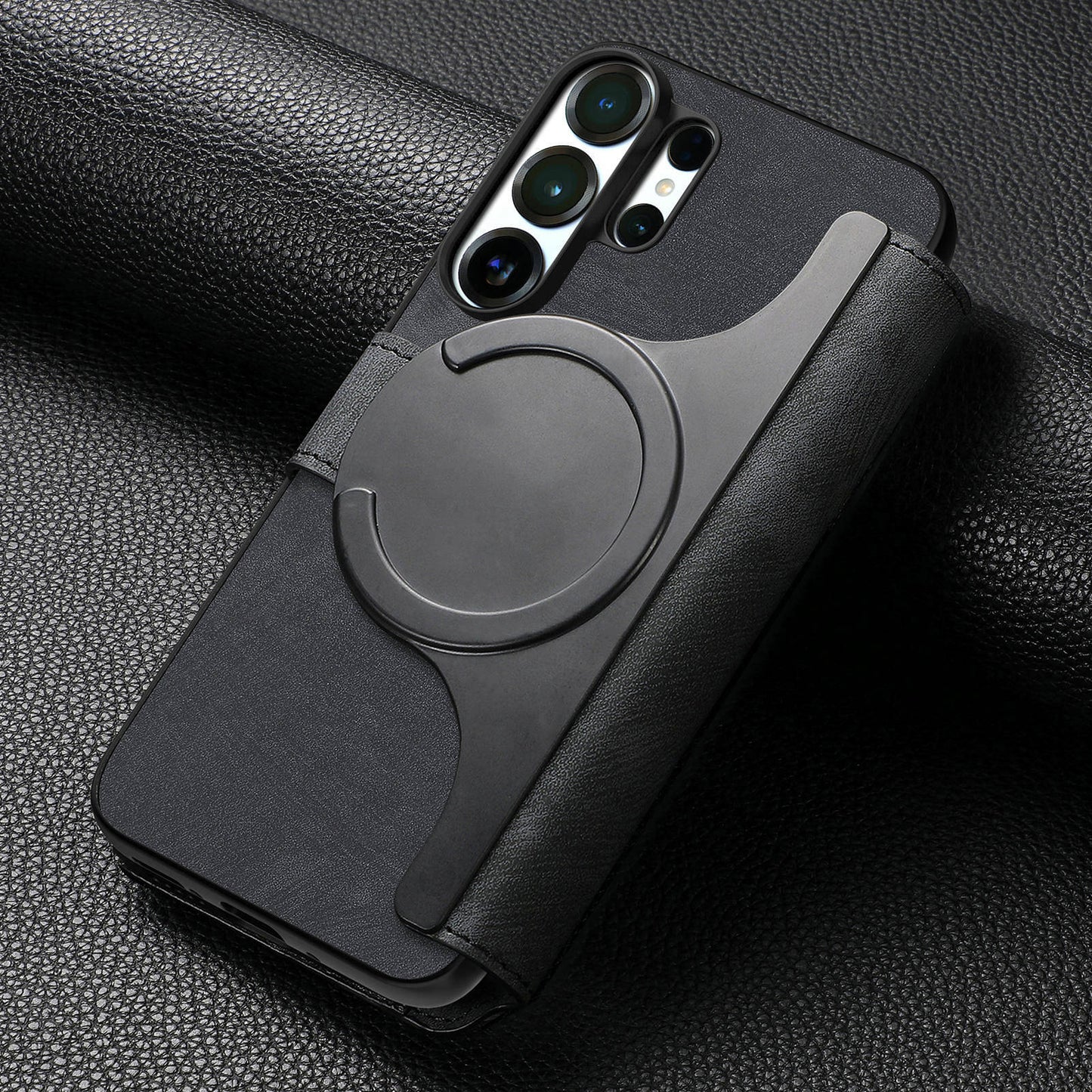 For Samsung Galaxy S26 Ultra (6.9”) Detachable Wallet Case Flip Leather Magsafe Magnetic Cover (Black)