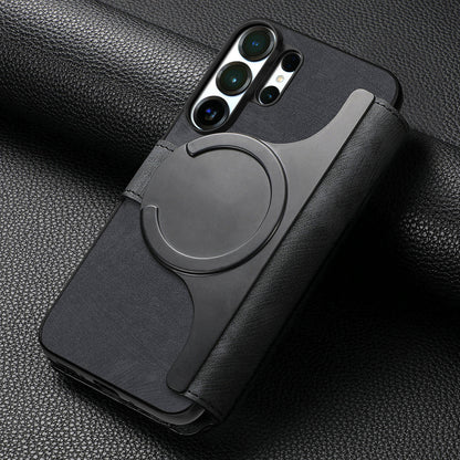 For Samsung Galaxy S26 Ultra (6.9”) Detachable Wallet Case Flip Leather Magsafe Magnetic Cover (Black)