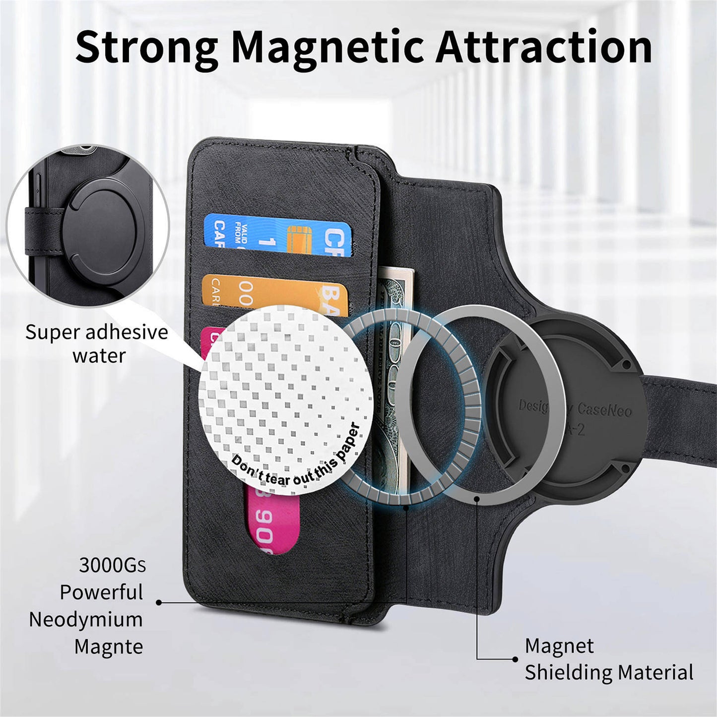 For Samsung Galaxy S26 Ultra (6.9”) Detachable Wallet Case Flip Leather Magsafe Magnetic Cover (Black)