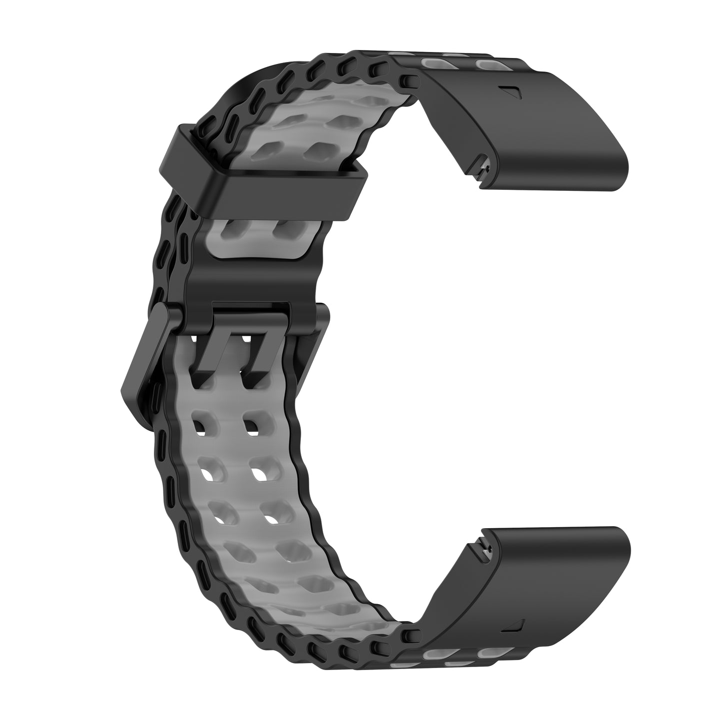 [22mm] Garmin Fenix Quickfit Ocean Silicone Sport Watch Strap (Black)