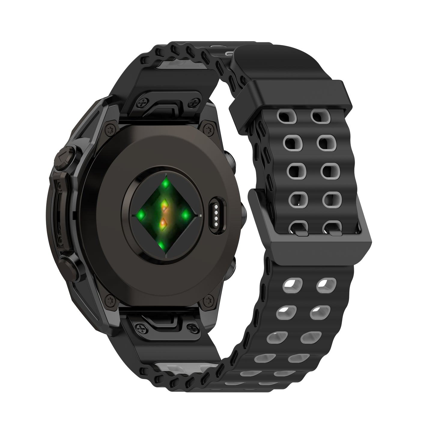 [22mm] Garmin Fenix Quickfit Ocean Silicone Sport Watch Strap (Black)