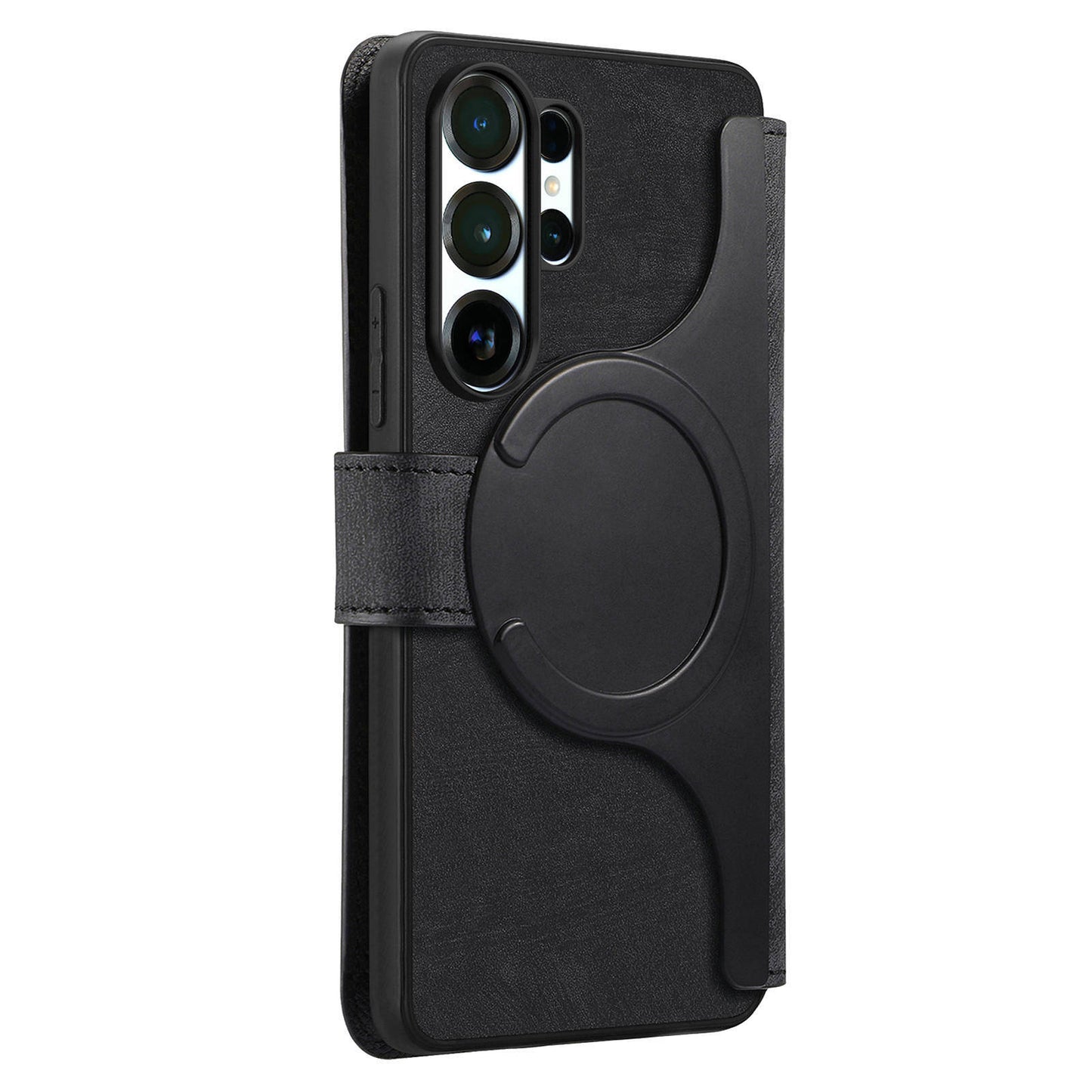 For Samsung Galaxy S26 Ultra (6.9”) Detachable Wallet Case Flip Leather Magsafe Magnetic Cover (Black)