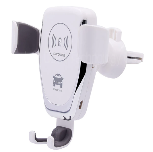 Wireless Car Charger Gravity Phone Holder Mount (White)