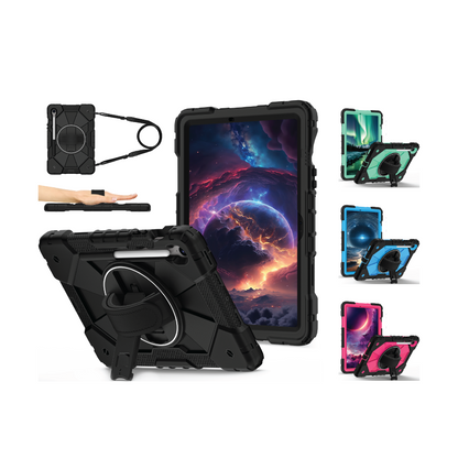 Rugged Stand Hard Case Shockproof Cover Strap For Samsung Tab S9 / S9 FE / S10 FE