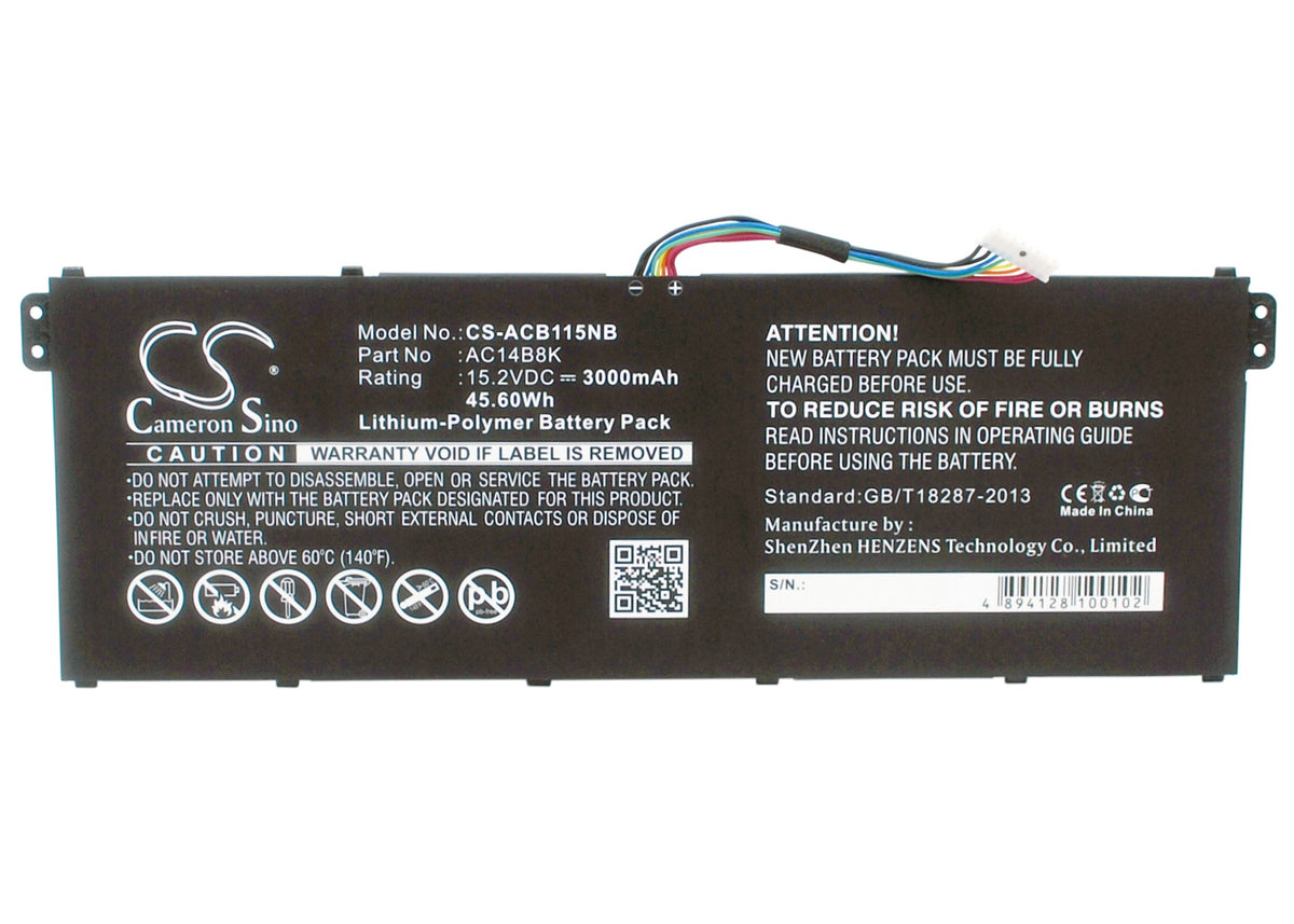 Cameron Sino Acer Aspire Nitro Spin Swift TravelMate AC14B18K AC14B8K Battery Replacement [CS-ACB115NB]