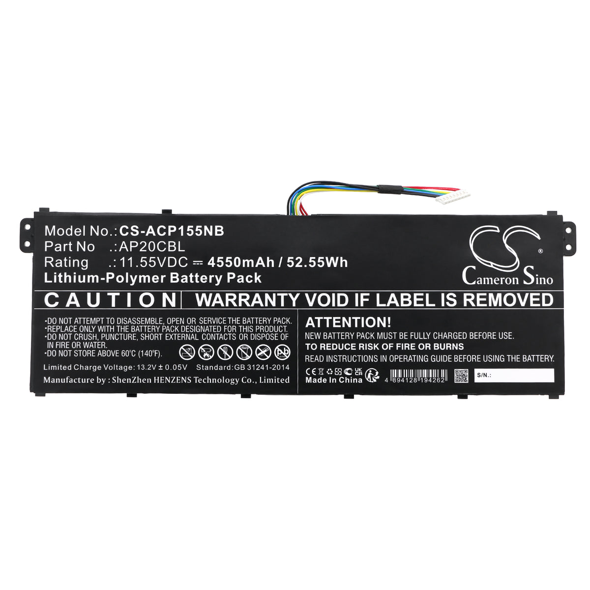 Cameron Sino Acer Aspire 5 7 Vero Swift 3 TravelMate AP20CBL Battery Replacement [CS-ACP155NB]