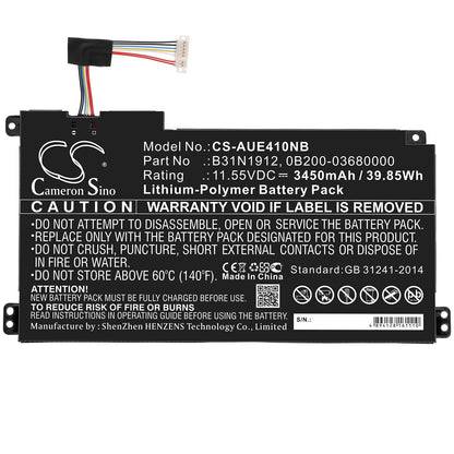 Cameron Sino B31N1912, 0B200-03680000 Battery Replacement [CS-AUE410NB]