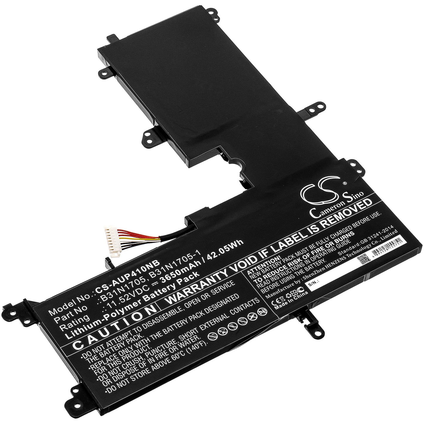 Cameron Sino B31N1705, B31N1705-1 Battery Replacement [CS-AUP410NB]