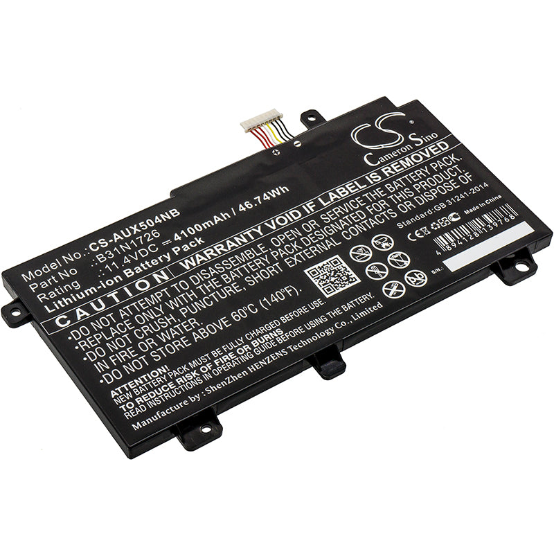 Cameron Sino B31N1726, B31N1726-1, B31BN91, 0B200-02910000, 0B200-02910100, 0B200-02910200, 0B200-03270100, 0B200-03270200, 0B200-03400000 Battery Replacement [CS-AUX504NB]