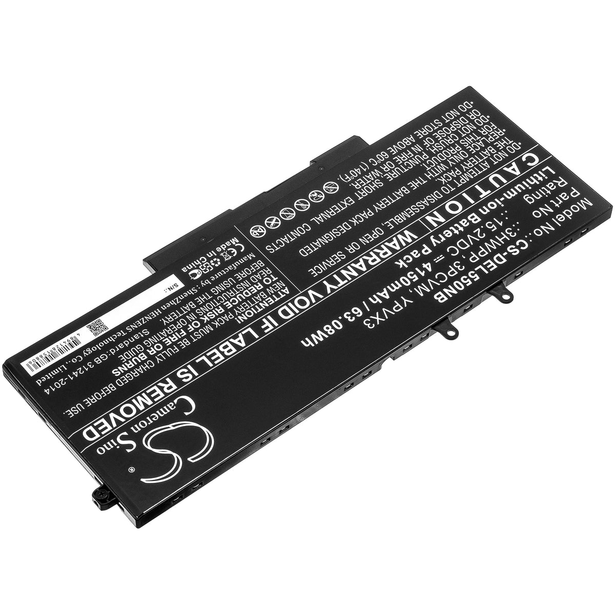 Cameron Sino 3HWPP, 3PCVM, YPVX3 Battery Replacement [CS-DEL550NB]