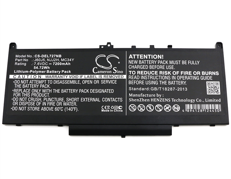Cameron Sino J60J5 Battery Replacement for Dell Latitude E7270 E7470 Battery Replacement [CS-DEL727NB]