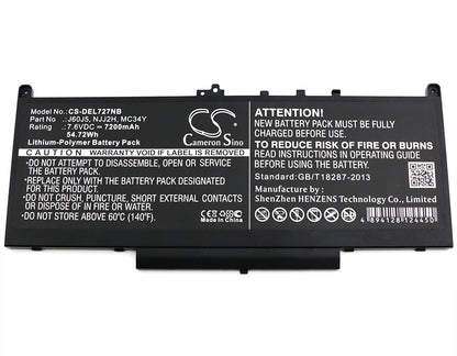 Cameron Sino J60J5 Battery Replacement for Dell Latitude E7270 E7470 Battery Replacement [CS-DEL727NB]