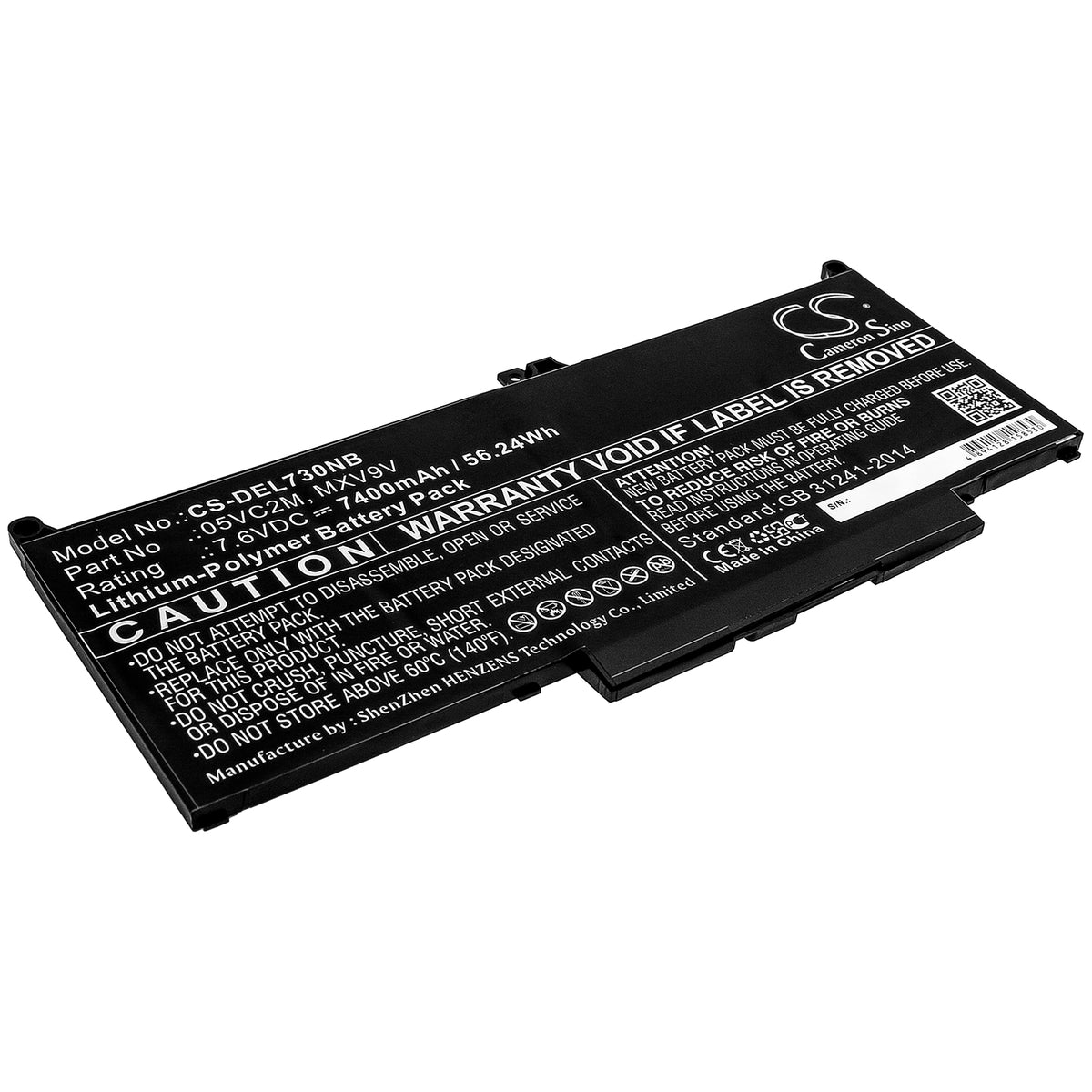 Cameron Sino MXV9V, 05VC2M Battery Replacement [CS-DEL730NB]