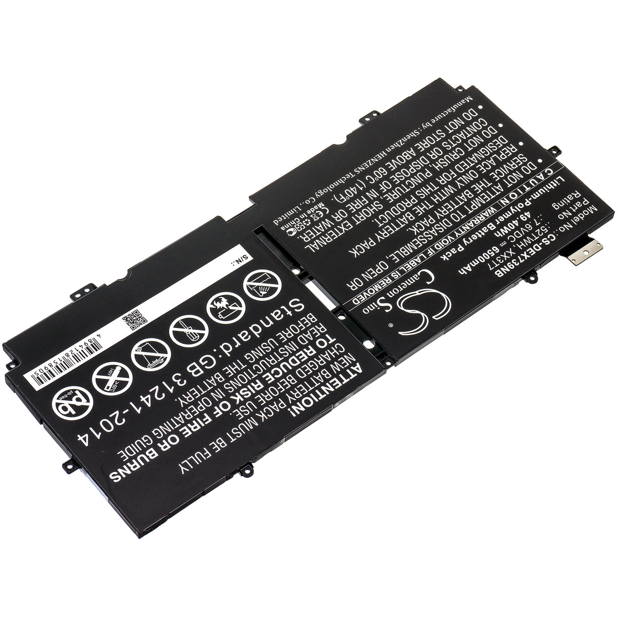Cameron Sino Dell XPS 13 7390 52TWH XX3T7 Battery Replacement [CS-DEX739NB]