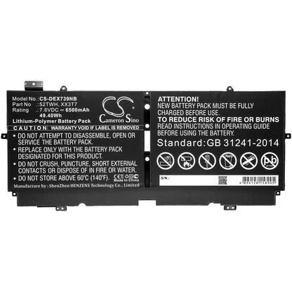 Cameron Sino Dell XPS 13 7390 52TWH XX3T7 Battery Replacement [CS-DEX739NB]