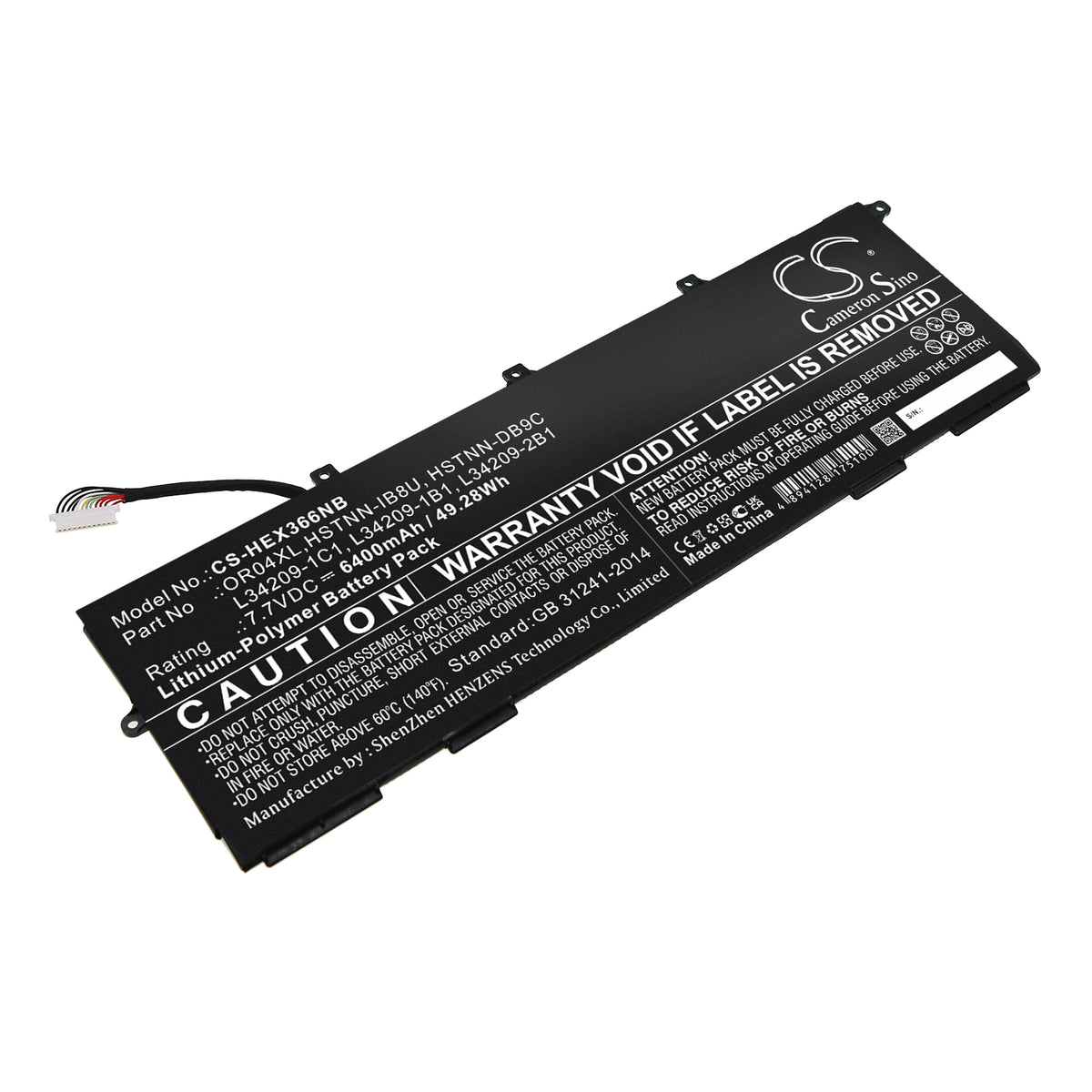 Cameron Sino OR04XL, HSTNN-DB9C, HSTNN-IB8U, L34209-1B1, L34209-1C1, L34209-2B1 Battery Replacement [CS-HEX366NB]