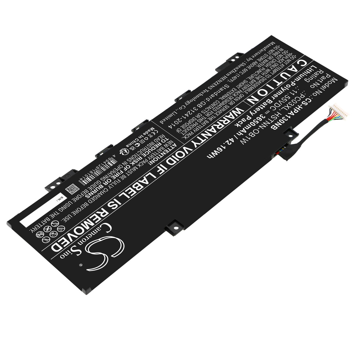 Cameron Sino PC03XL, TPN-DB0E, PC03043XL, HSTNN-OB1W, M24421-271, M24421-AC1 Battery Replacement [CS-HPA130NB]