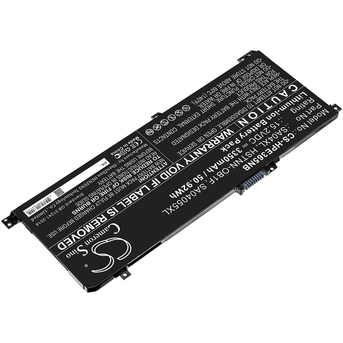 Cameron Sino SA04XL,  HSTNN-OB1F, SA04055XL Battery Replacement [CS-HPE365NB]
